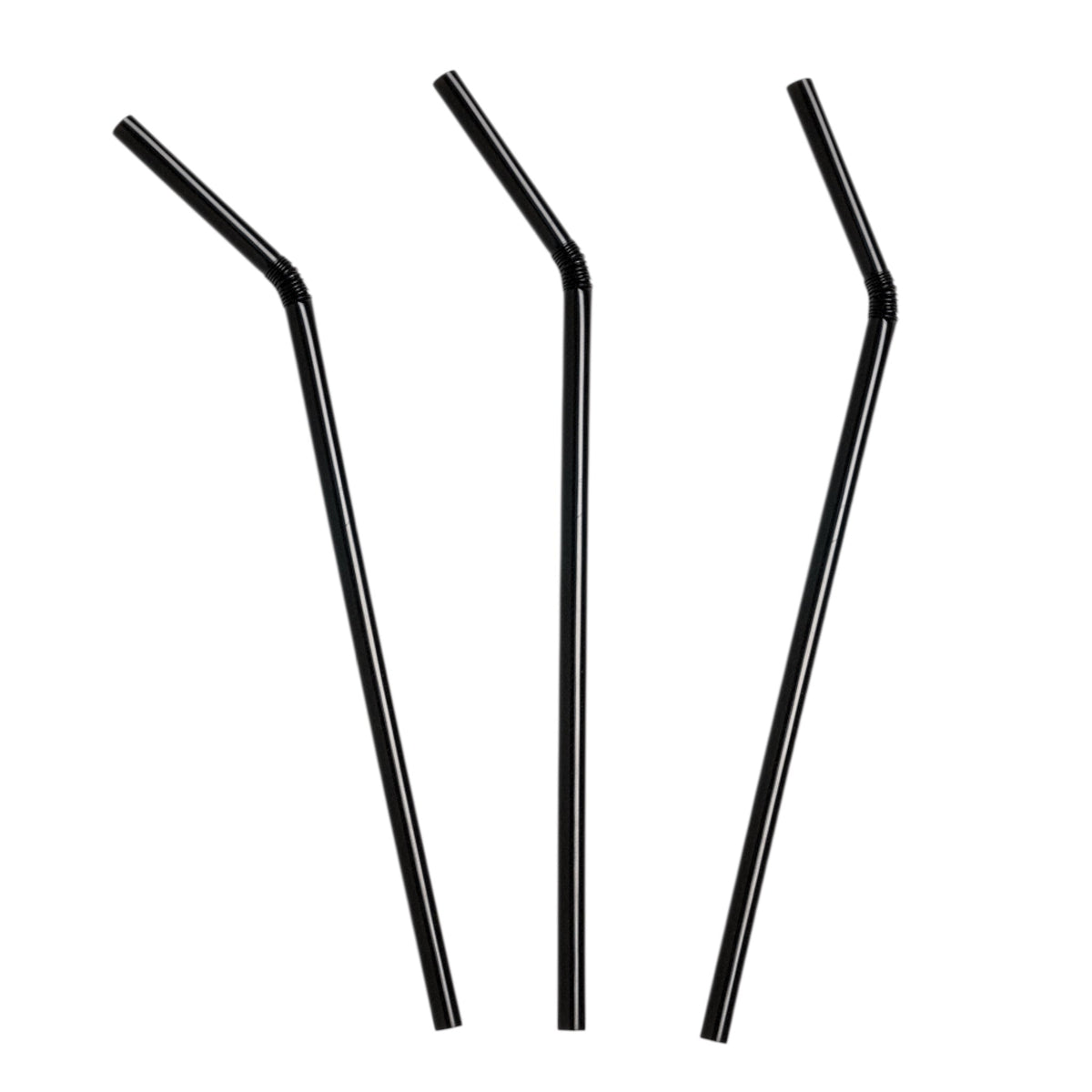 Food Packaging Direct black compostable PLA flexi straws for sustainable beverage service