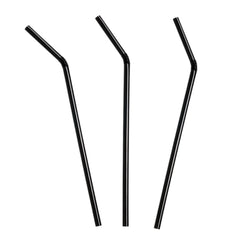 Food Packaging Direct black compostable PLA flexi straws for sustainable beverage service