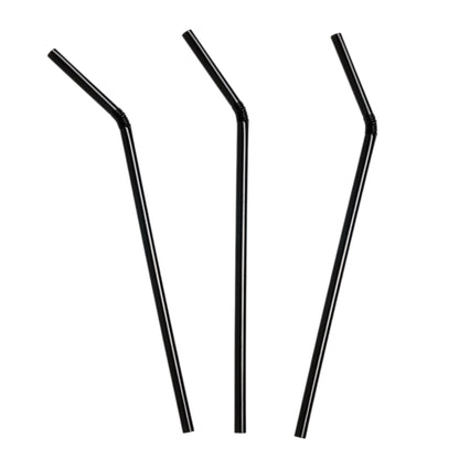 Food Packaging Direct black compostable PLA flexi straws for sustainable beverage service