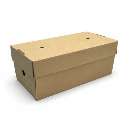 Food Packaging Direct large corrugated cardboard gourmet burger box with breathable ventilation holes