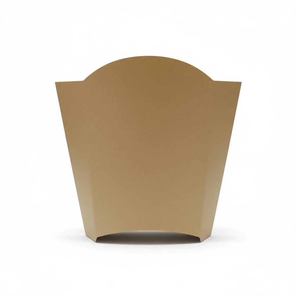 Food Packaging Direct kraft cardboard chip scoop for serving hot sides and fries, disposable and eco-friendly design