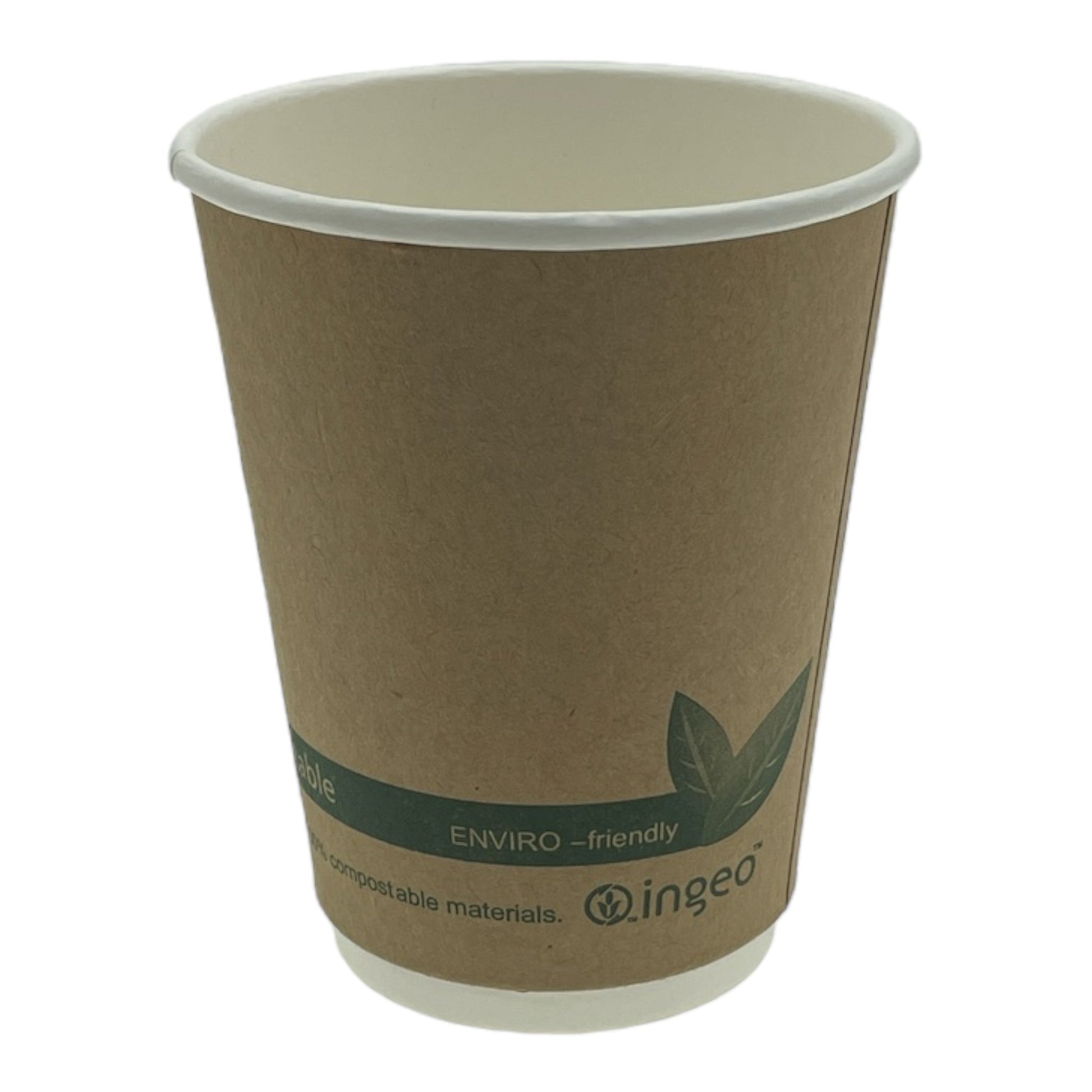Food Packaging Direct compostable 12oz double wall kraft paper coffee cup with eco-friendly branding