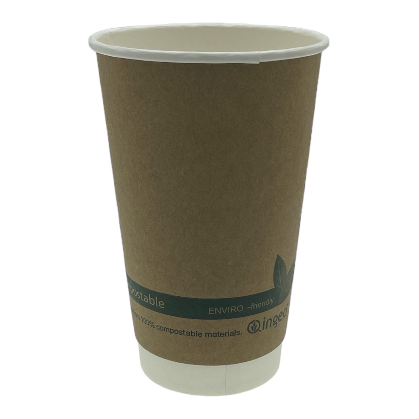 Food Packaging Direct compostable 16oz double wall kraft paper coffee cup with eco-friendly branding