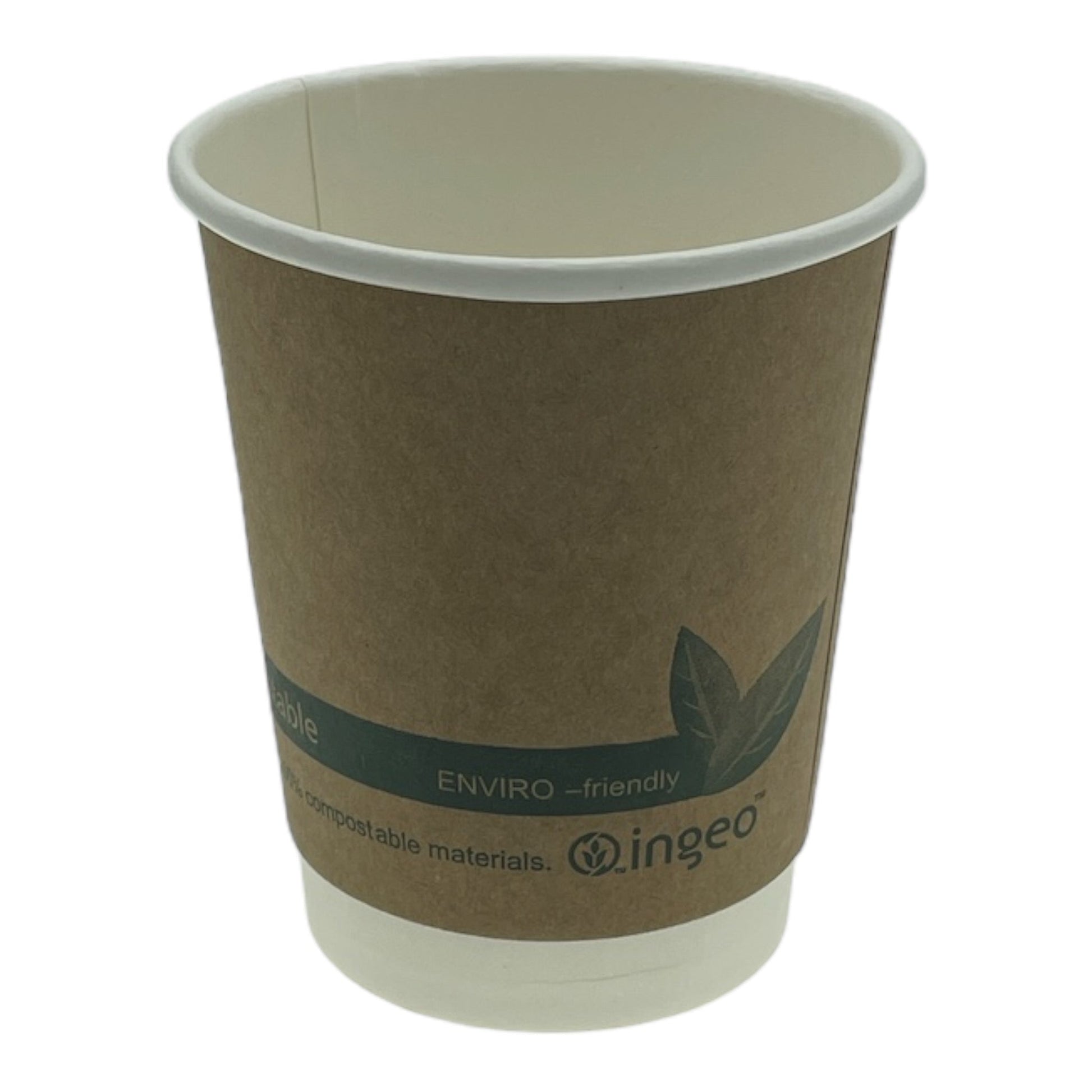 Food Packaging Direct compostable 8oz double wall kraft paper cup for hot drinks with eco-friendly branding