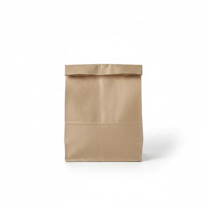Food Packaging Direct brown kraft paper SOS grab bag for takeaways, eco-friendly and biodegradable design.