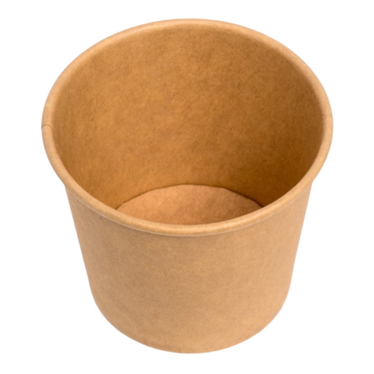 Food Packaging Direct brown kraft paper portion pot for sauces and dips, eco-friendly food container.