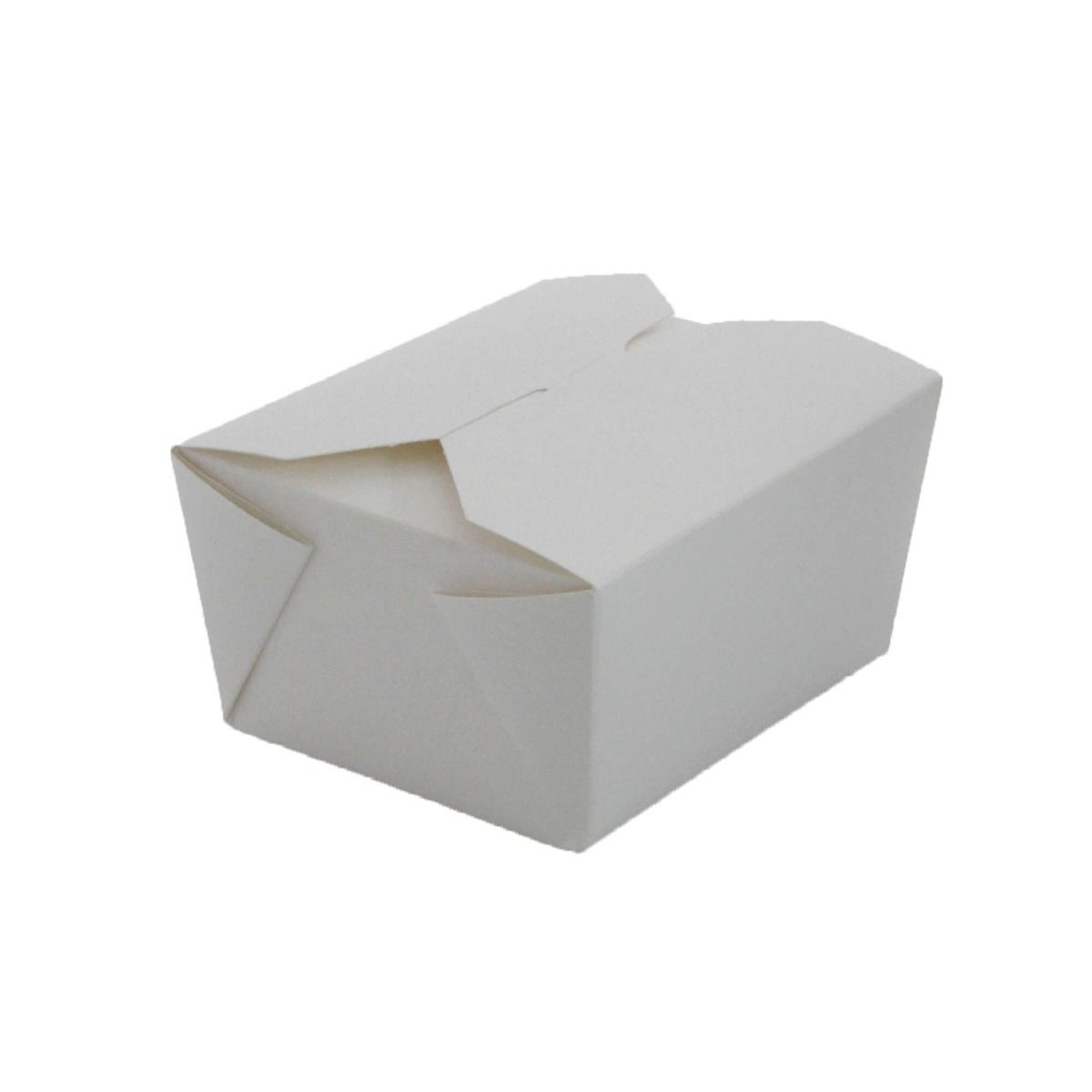 Food Packaging Direct no1 white compostable cardboard leakproof food container with a foldable interlock lid