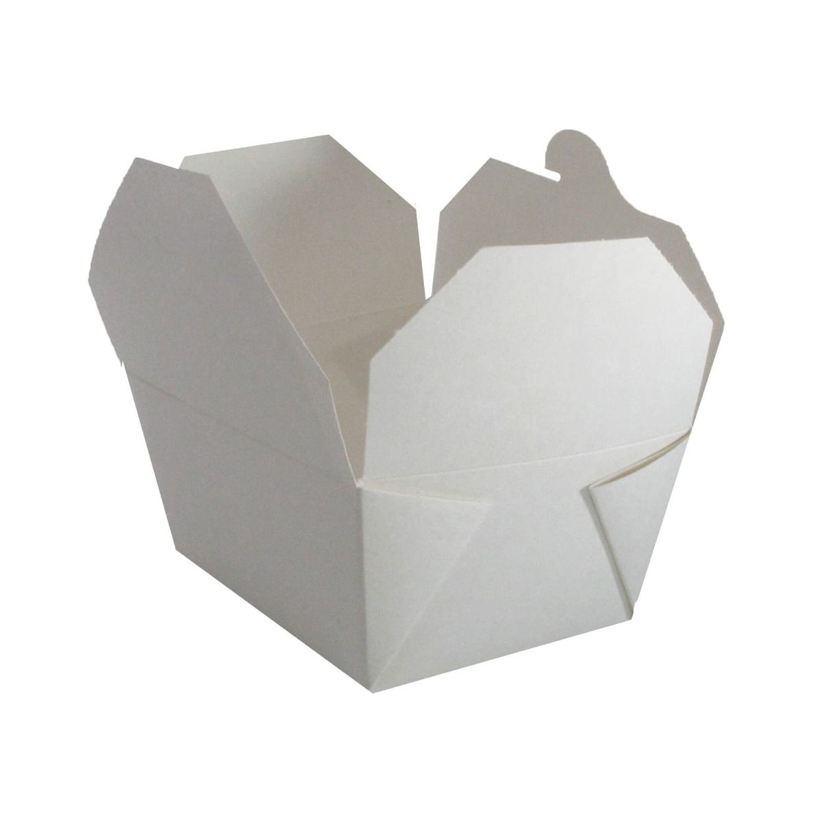 Food Packaging Direct white compostable leakproof cardboard food container with a foldable interlock lid