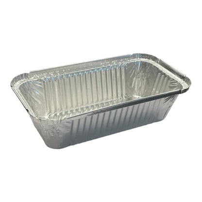 Food Packaging Direct No6a rectangular aluminium foil takeaway container base with sturdy ribbed walls