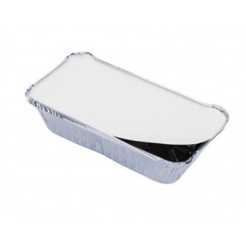 Food Packaging Direct No6a heavy-duty aluminium foil takeaway container base with a silver finish