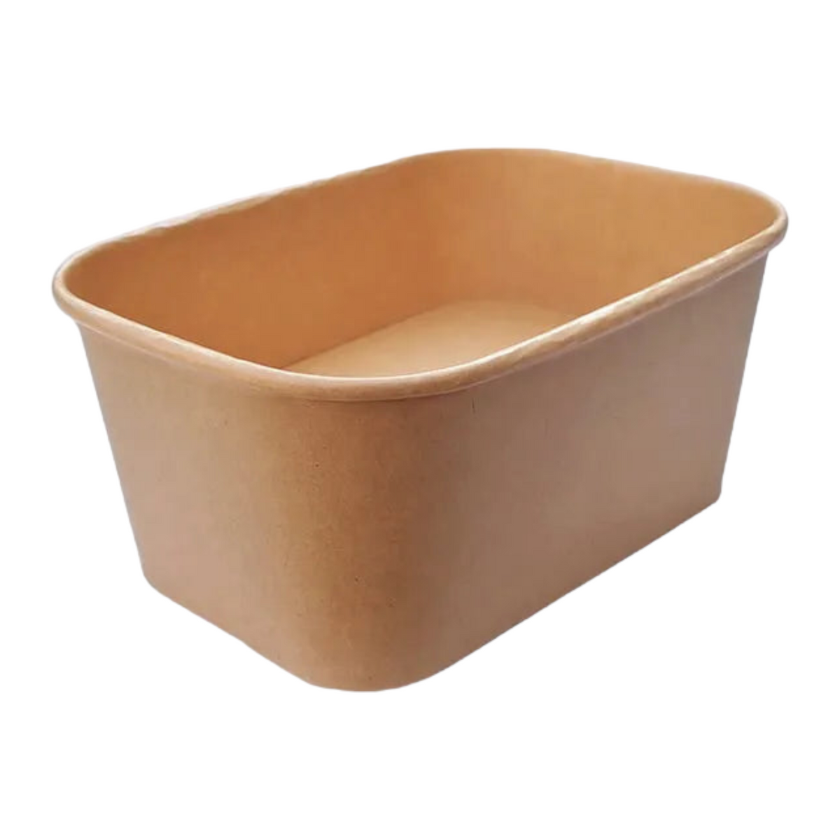 Food Packaging Direct rectangular kraft paper food bowl with PE lining for hot or cold takeaway meals