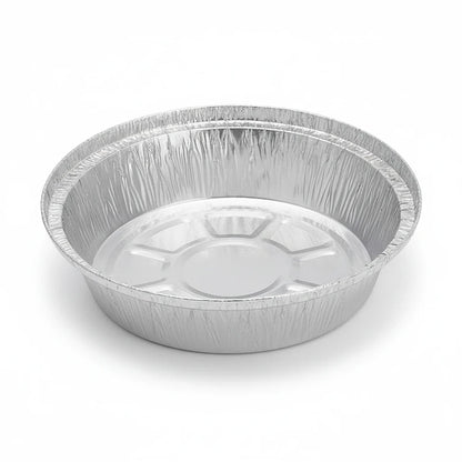Food Packaging Direct No12 7-inch round aluminium foil container base for takeaway meals and oven use