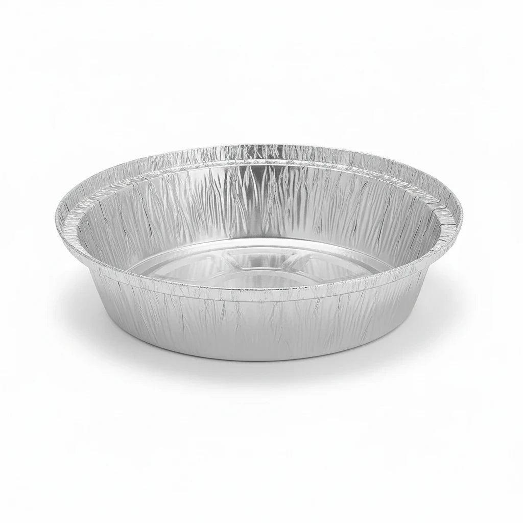 Food Packaging Direct No12 7-inch round aluminium foil container base for takeaway food storage