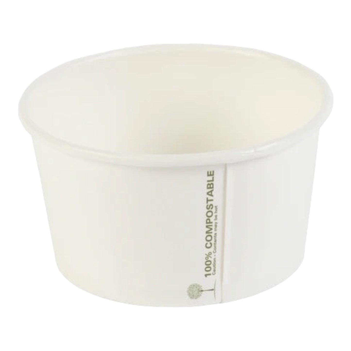 Food Packaging Direct white compostable soup container made from biodegradable Ingeo material for hot or cold food