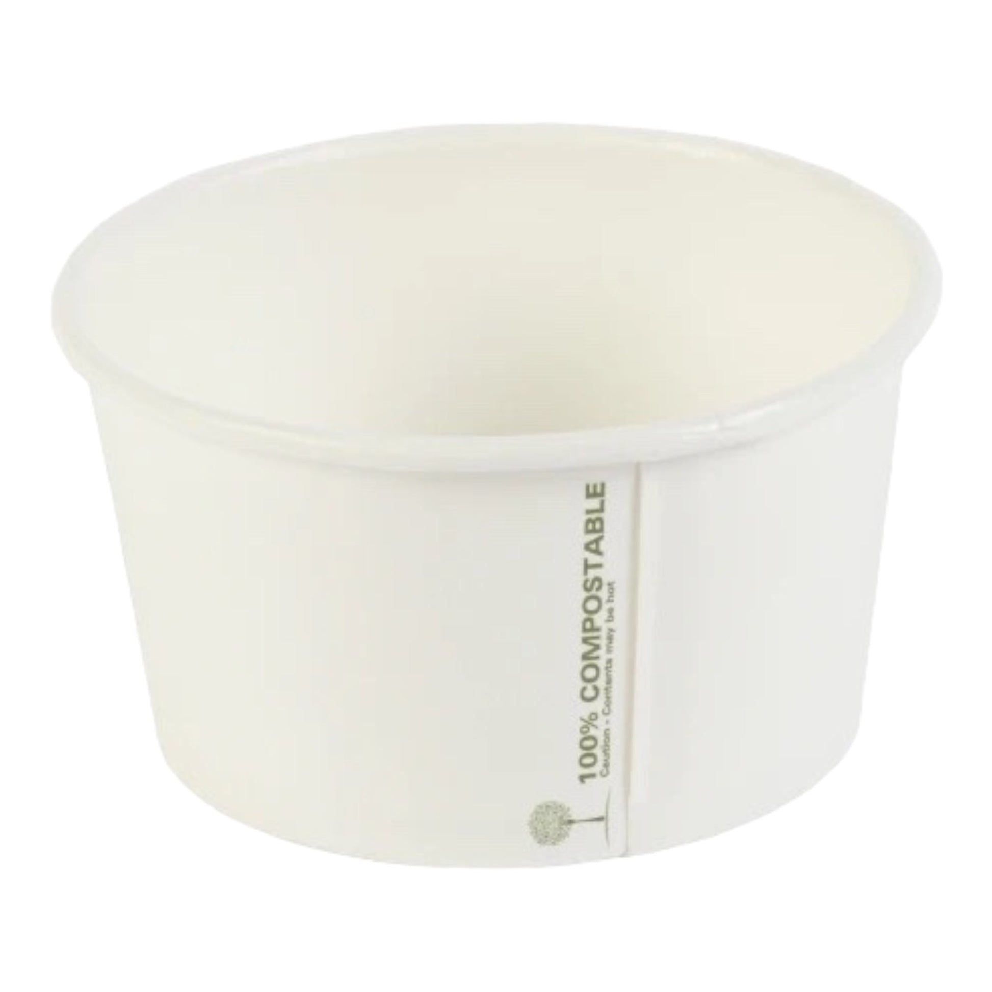 Food Packaging Direct white compostable soup container made from biodegradable Ingeo material for hot or cold food
