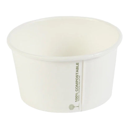 Food Packaging Direct white compostable soup container made from biodegradable Ingeo material for hot or cold food
