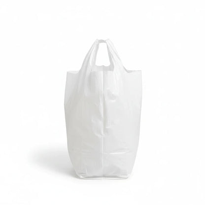 Food Packaging Direct white high-density polythene vest carrier bag for retail or home use