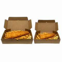 Corrugated Kraft Fish & Chips Box (2 Sizes)