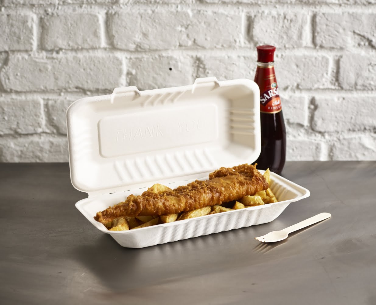 Extra Large Bagasse Fish & Chips Box