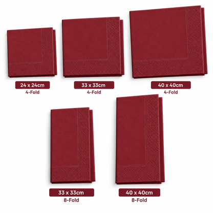 Poppies 2ply Bordeaux Napkin (5 Sizes)