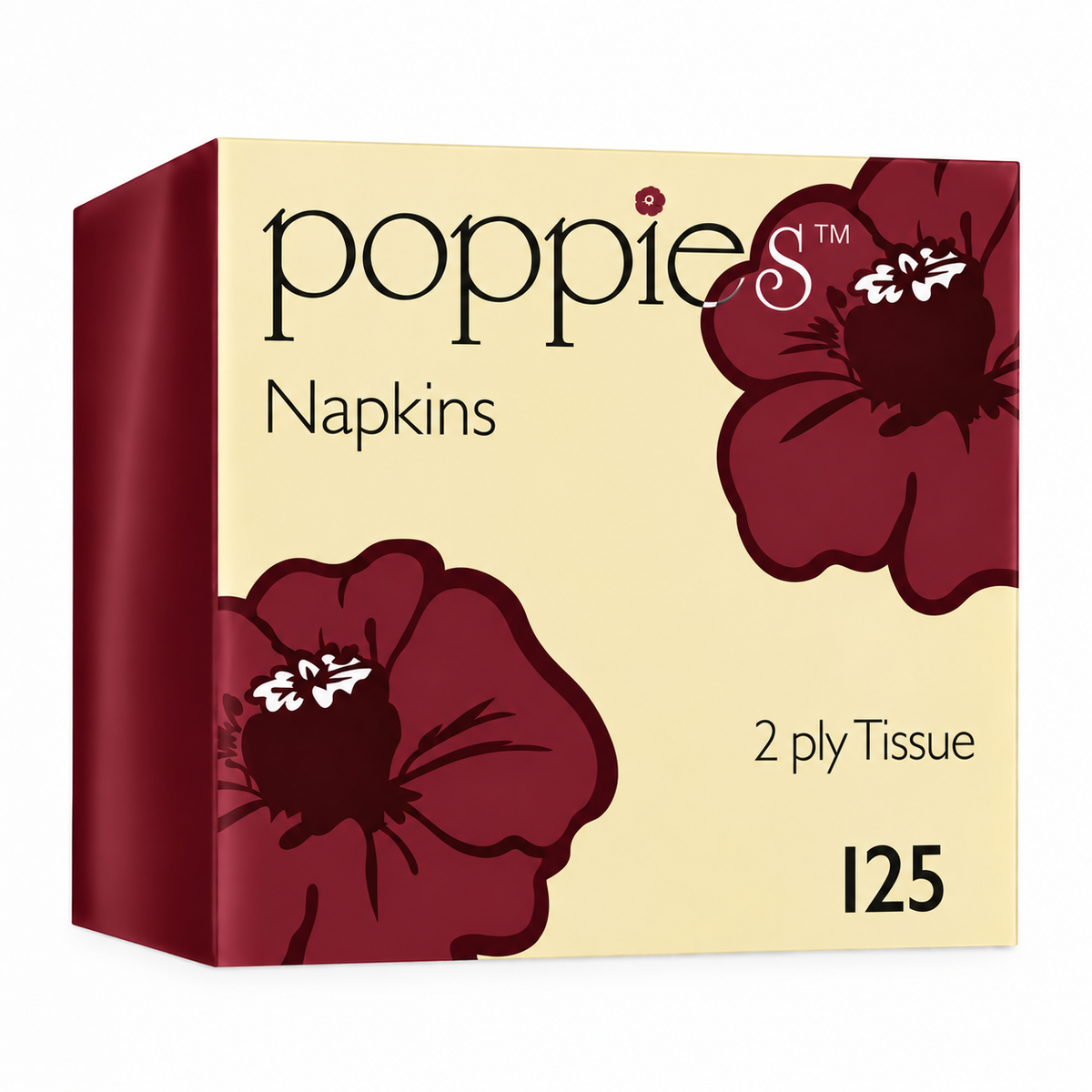 Poppies 2ply Bordeaux Napkin (5 Sizes)