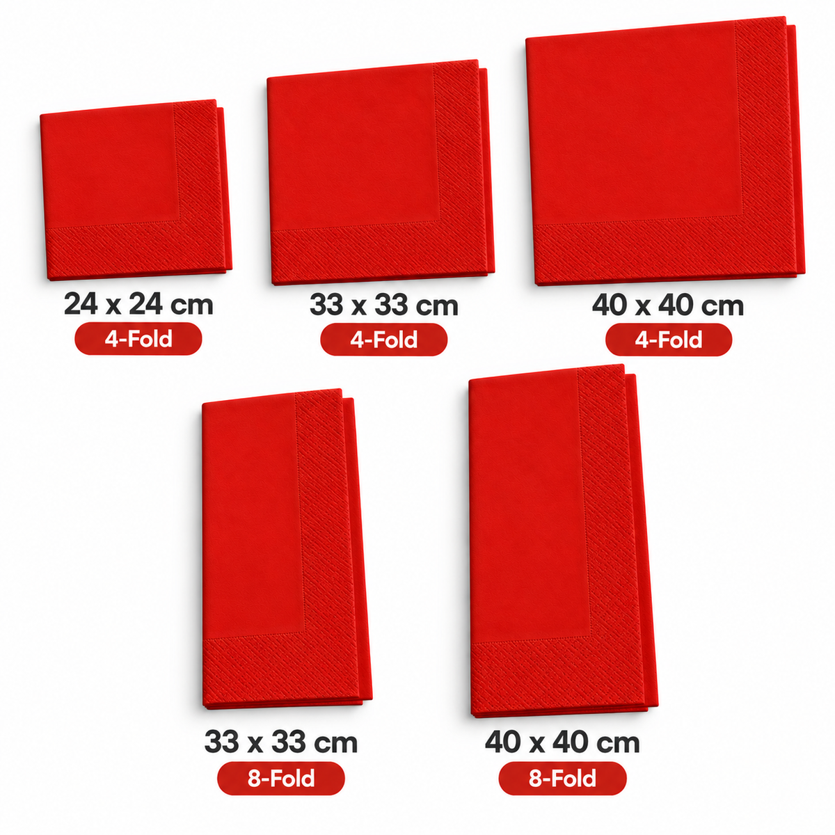 Poppies 2ply Red Napkin (5 Sizes)