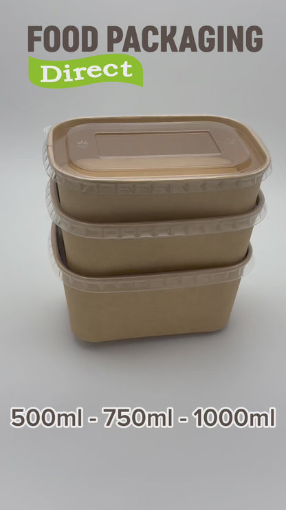 Rectangular Kraft Food Container (3 Sizes)