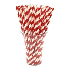 Red Stripe Paper Straws