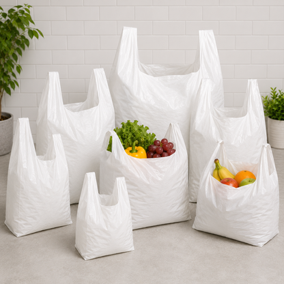 Plastic Vest Carrier Bags (5 Sizes)