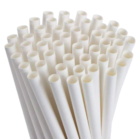 White Smoothie Paper Straws