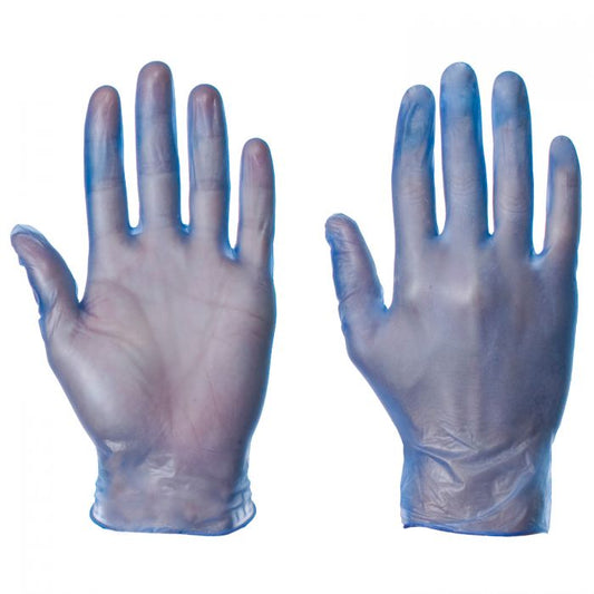 Medium Blue Vinyl P/F Gloves