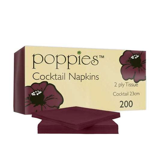 Poppies 24x24 2ply Bordeaux Napkin
