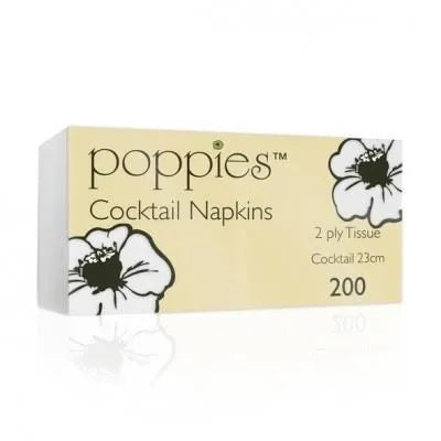 Poppies 24x24 2ply White Napkin