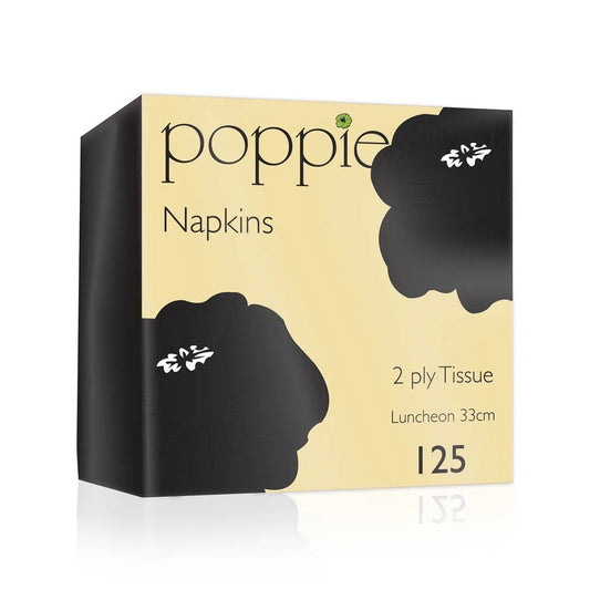Poppies 33x33 2ply Black Napkin
