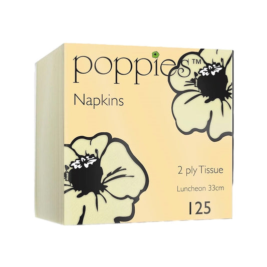 Poppies 33x33 2ply Buttermilk Napkin