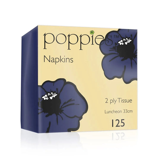 Poppies 33x33 2ply Navy Blue Napkin