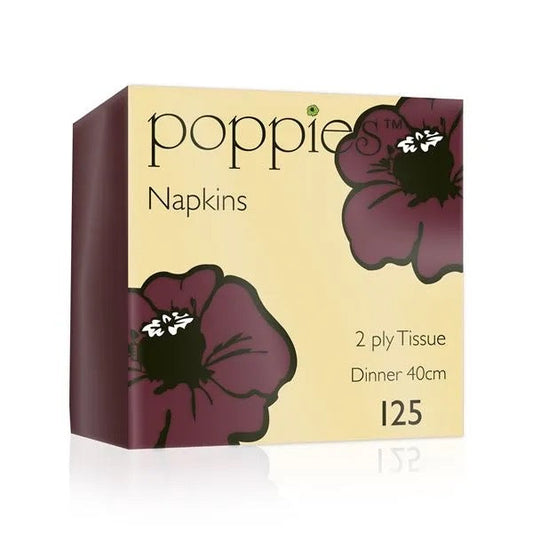 Poppies 40x40 2ply Bordeaux Napkin