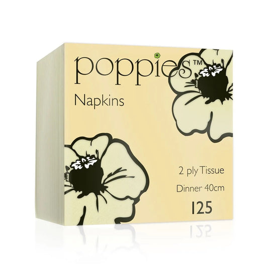 Poppies 40x40 2ply Buttermilk Napkin