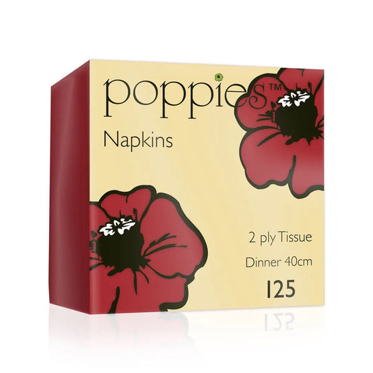 Poppies 40x40 2ply Red Napkin