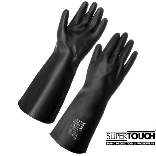 Large Black Rubber Heavy-Duty Gloves