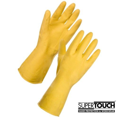 Yellow Rubber Cleaning Gloves (2 Sizes) – Food Packaging Direct